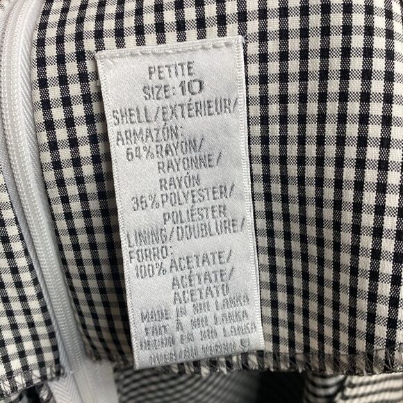 Vintage Lizwear Black and White Gingham Mod Dress Short Sleeve Side Button - Picture 10 of 11